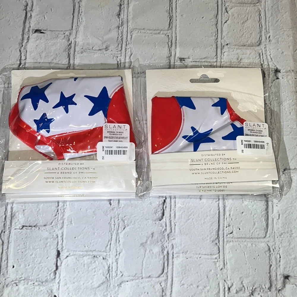 🆕Slant Collections Stars & Stripes Drink Floaties (4)